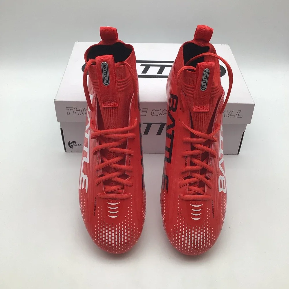 Battle Astrofly Football Cleats Mens Size 10.5 Red White Speedskin 3FT000002 NEW